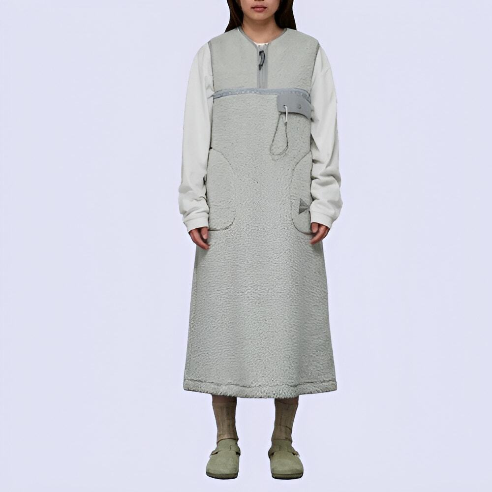 Gramicci x And Wander JQ Tape Fleece Dress Cold Weather Outdoor Gray NWT